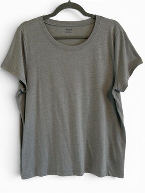 Madewell Gray Crewneck Short Sleeve Tee | Soft Everyday Basic | Women’s XL